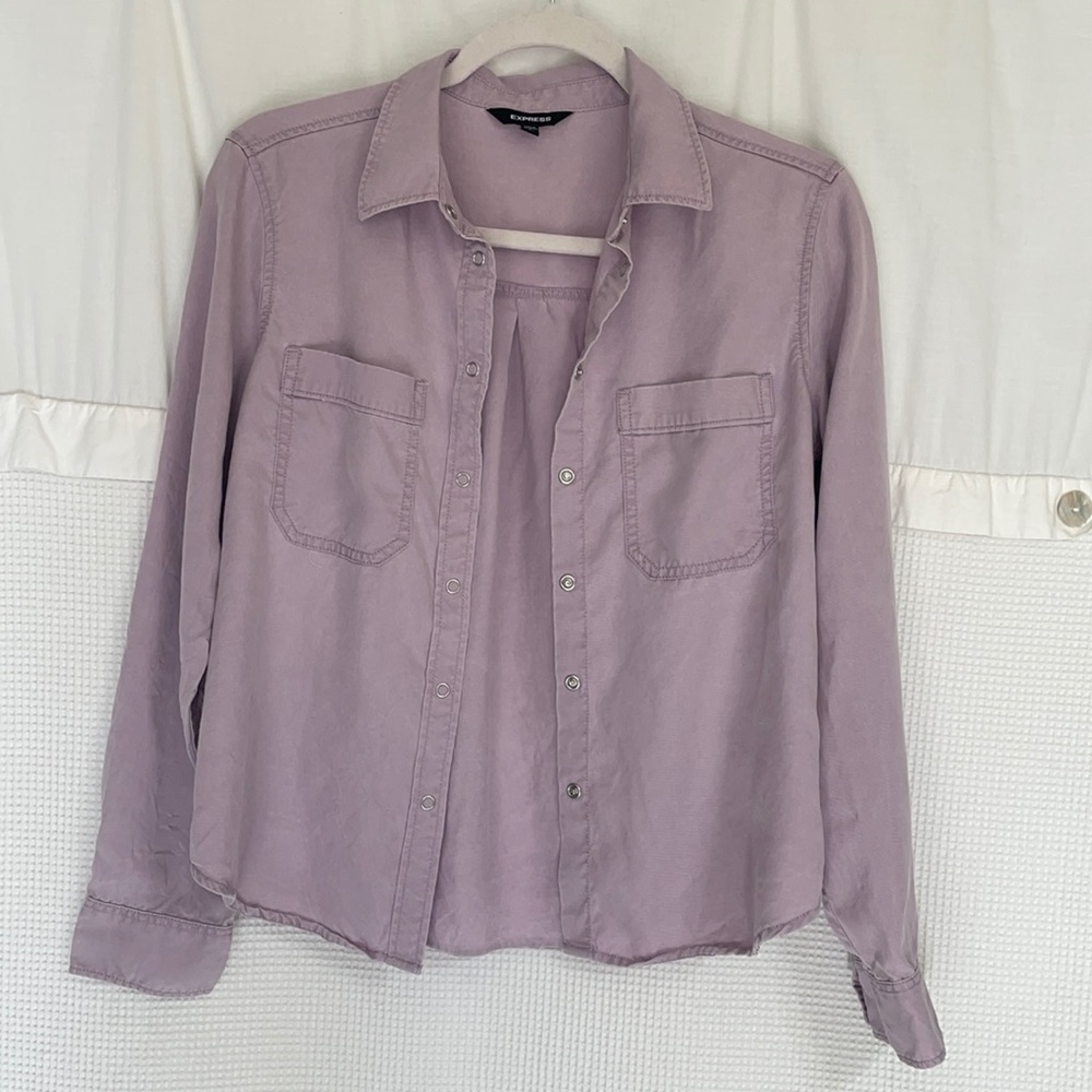 Lilac Express button down shirt